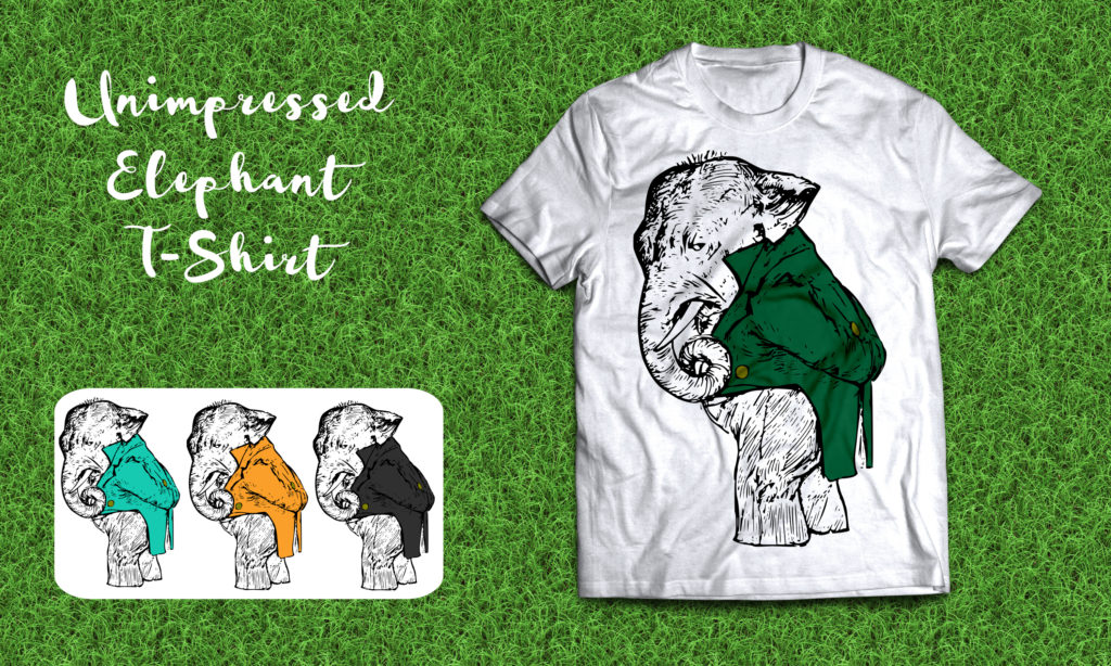 Unimpressed-Elephant---Green-Jacket-T-Shirt